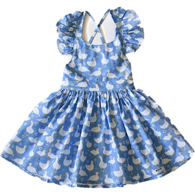 Ruffle Sleeve Dress, Ducks - Dresses - 1