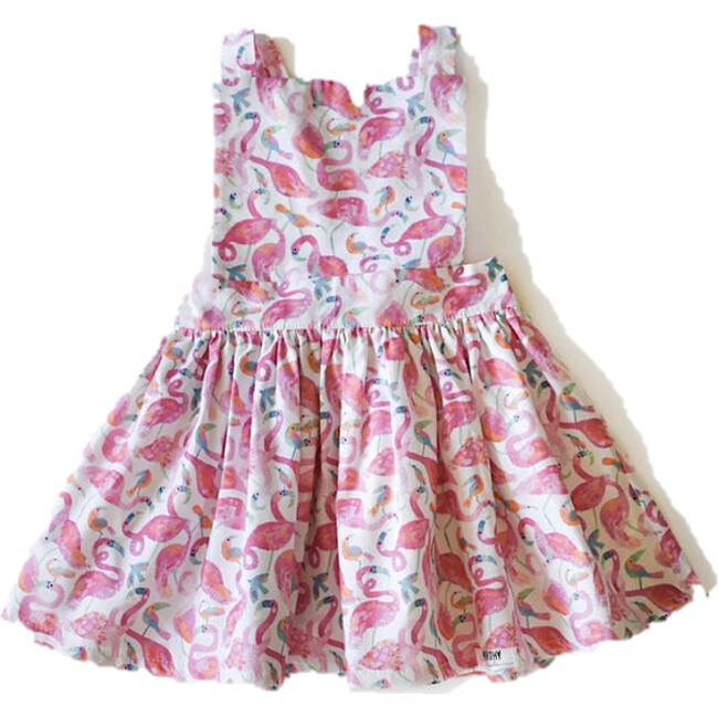 Pinafore Dress, Flamingos