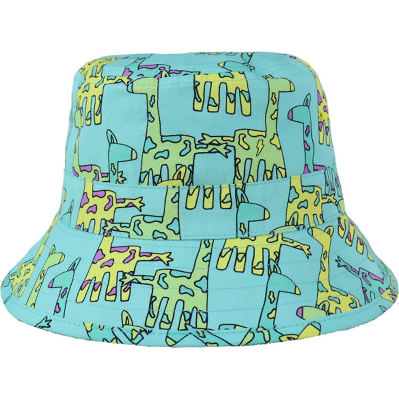 Reversible Adventurer Hat, Giraffe/Turquoise - Hats - 1