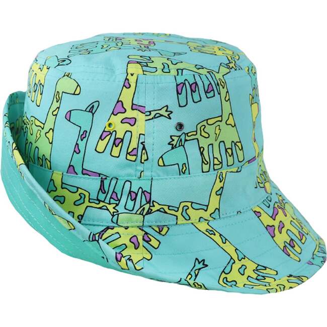 Reversible Adventurer Hat, Giraffe/Turquoise - Hats - 5
