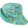 Reversible Adventurer Hat, Giraffe/Turquoise - Hats - 5 - thumbnail