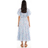 Women's Poppy Floral V-Neck Puff Sleeve Dress, Pink - Dresses - 2