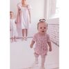 Puff Sleeve Floral Print Smocked Romper, Pink Floral - Rompers - 2
