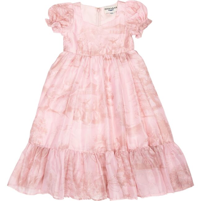 Violette Puff Sleeve Print Maxi Dress, Pink