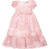 Violette Puff Sleeve Print Maxi Dress, Pink - Dresses - 1 - thumbnail