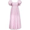 Women's Promenade Puff Sleeve Floral Print Maxi Dress, Pink And White - Dresses - 1 - thumbnail