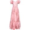 Women's Violette Puff Sleeve Print Maxi Dress, Pink - Dresses - 1 - thumbnail
