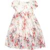 Violette Puff Sleeve Floral Print Maxi Dress, Cream - Dresses - 1 - thumbnail