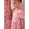 Vera Puff Sleeve Floral Print Midi Dress, Pink And Cream - Dresses - 2 - thumbnail