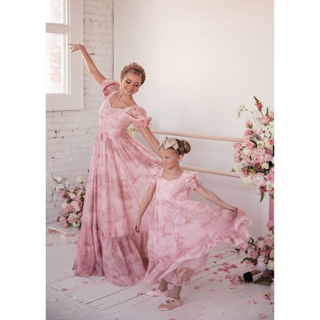 Violette Puff Sleeve Print Maxi Dress, Pink - Dresses - 2