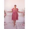 Women's Ballet Puff Sleeve Midi Dress, Dusty Rose - Dresses - 2