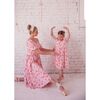 Vera Puff Sleeve Floral Print Midi Dress, Pink And Cream - Dresses - 3
