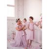 Promenade Puff Sleeve Floral Print Midi Dress, Pink And White - Dresses - 3 - thumbnail