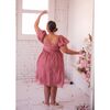 Women's Ballet Puff Sleeve Midi Dress, Dusty Rose - Dresses - 4
