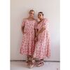 Women's Vera Puff Sleeve Floral Print Midi Dress, Pink And Cream - Dresses - 4