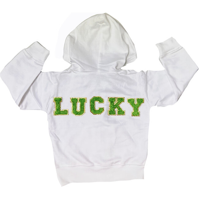 Lucky St. Patty's Day Hoodie, White