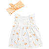Playmate Print Dress & Headband, White - Dresses - 1 - thumbnail