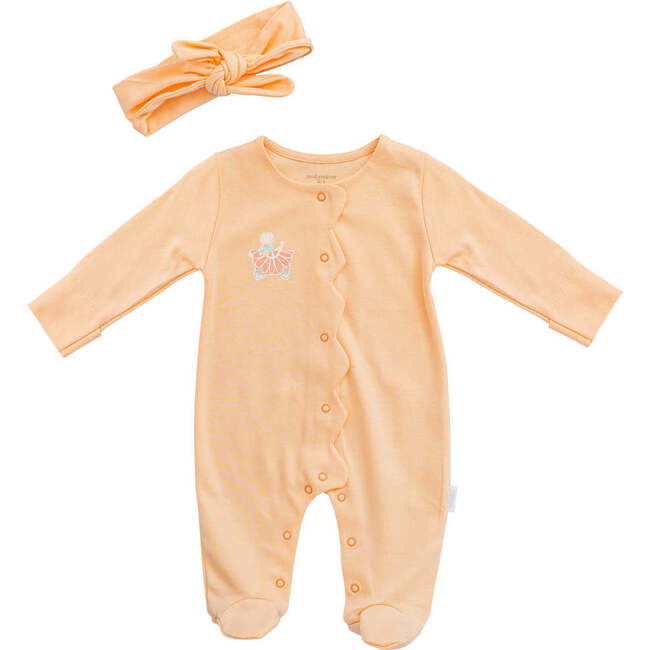 Playmate Buttoned Babysuit & Headband, Orange