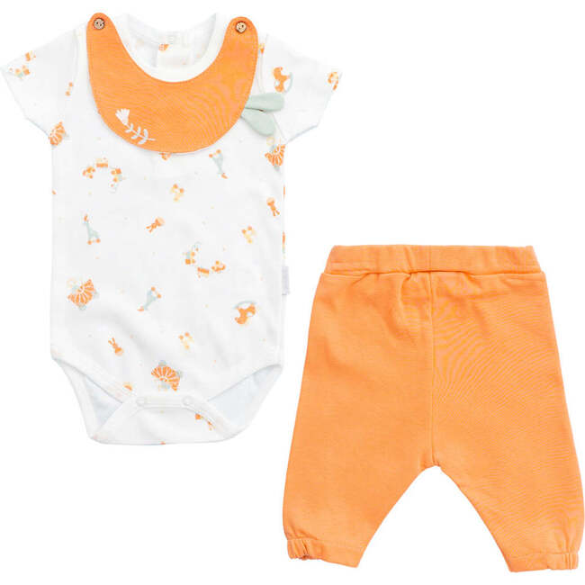 Playmate Print Babysuit Outfit, White