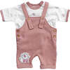 Zebra Print Overalls Outfit, Rose - Bodysuits - 1 - thumbnail