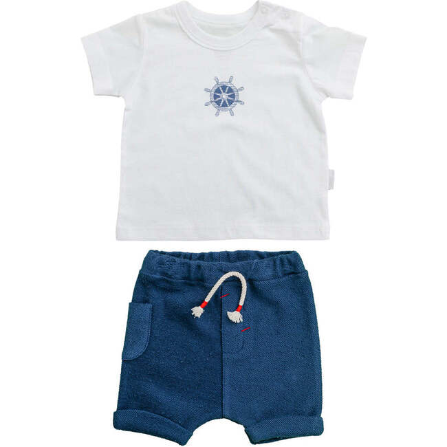 Marine Summer Outfit, White - Mixed Apparel Set - 1