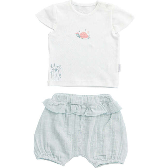 Turtle Graphic Summer Outfit, White