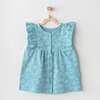 Teal Floral Print Ruffle Dress, Blue - Dresses - 2