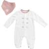 Zebra Print Footed Babysuit & Hat, White - Bodysuits - 1 - thumbnail