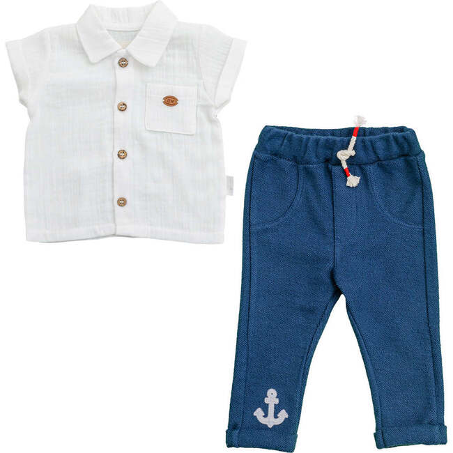 Marine Collar Outfit, White