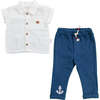 Marine Collar Outfit, White - Mixed Apparel Set - 1 - thumbnail