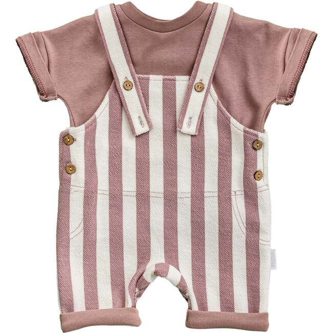 Striped Overalls Outfit, Rose
