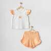 Playmate Graphic Ruffle Outfit, White - Mixed Apparel Set - 2