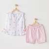 Strawberry Print Ruffle Summer Outfit, White - Mixed Apparel Set - 2