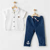 Marine Collar Outfit, White - Mixed Apparel Set - 2