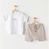 Sunshine Print Summer Outfit, White - Mixed Apparel Set - 2 - thumbnail
