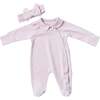 Lilac Funny Bunny Striped Outfit, Purple - Bodysuits - 1 - thumbnail