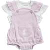 Lilac Funny Bunny Overalls Outfit, Purple - Mixed Apparel Set - 1 - thumbnail