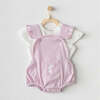 Lilac Funny Bunny Overalls Outfit, Purple - Mixed Apparel Set - 2