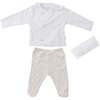 3pc Side Snap Ruffle Bow Outfit, White - Mixed Apparel Set - 1 - thumbnail