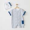 Ptera Dino Print Babysuit & Beanie, White - Bodysuits - 2