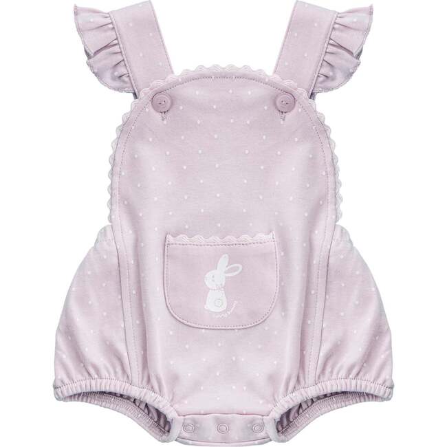 Lilac Funny Bunny Overalls Outfit, Purple - Mixed Apparel Set - 3