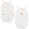 2pc Playmate Print Babysuit Set, White - Bodysuits - 1 - thumbnail