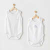 2pc Ptera Dino Print Babysuit Set, White - Bodysuits - 2