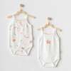 2pc Playmate Print Babysuit Set, White - Bodysuits - 2