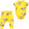 Sand Castle Graphic Babysuit Outfit, Yellow - Mixed Apparel Set - 1 - thumbnail