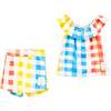 Plaid Print Ruffle Summer Outfit, Multi - Mixed Apparel Set - 1 - thumbnail