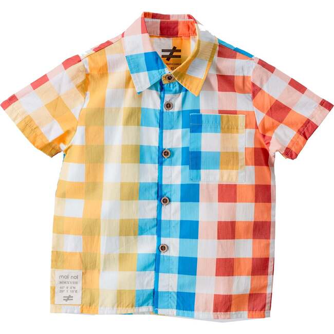 Plaid Print Button Up Shirt, Multi - Tees - 1