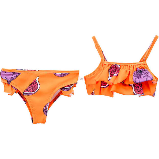 Fig Print Two Piece Swimsuit, Orange