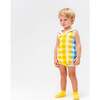 Plaid Print Sleeveless Hooded Babysuit, Multi - Bodysuits - 2