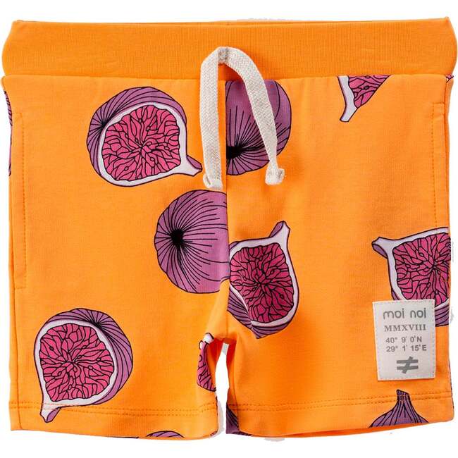 Fig Graphic Cotton Shorts, Orange